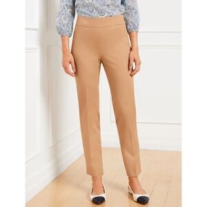 TALBOTS 12P Chatham Ankle Pants Slim Leg Toasted Coconut Beige Career‎ Neutral